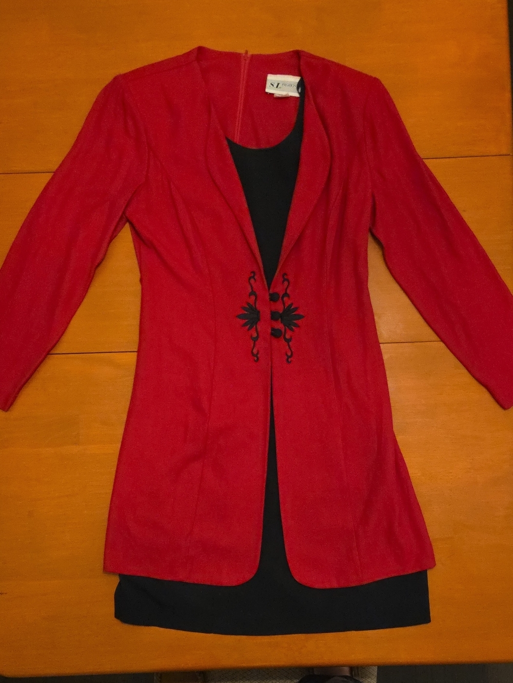 Vintage Layered Red Dress, Size 8